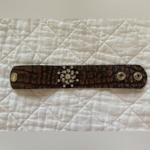 Leather & Vintage Rhinestone Bracelet